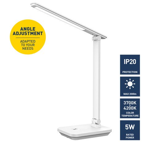PLATINET PDL6731 namizna LED svetilka, vgrajena polnilna baterija, delovanje na