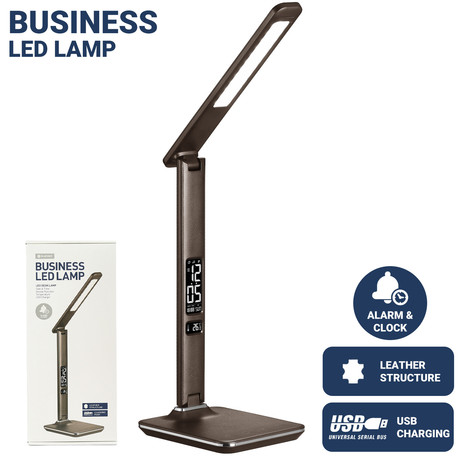 PLATINET PDLU13 usnjena namizna LED svetilka, na dotik, 3 barve/5 stopenj