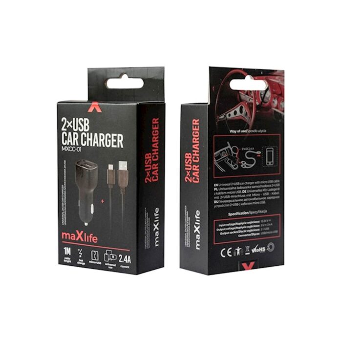AVTOPOLNILEC 2XUSB 2,4A+KABEL MIKRO USB FAST CHARG - Image 3
