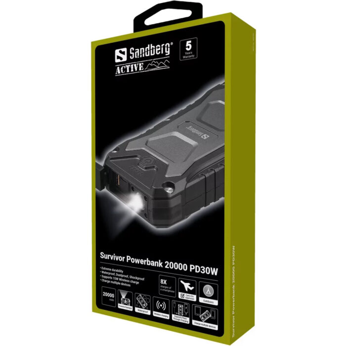 Sandberg Survivor Powerbank 20000 PD30W prenosna baterija - Image 6
