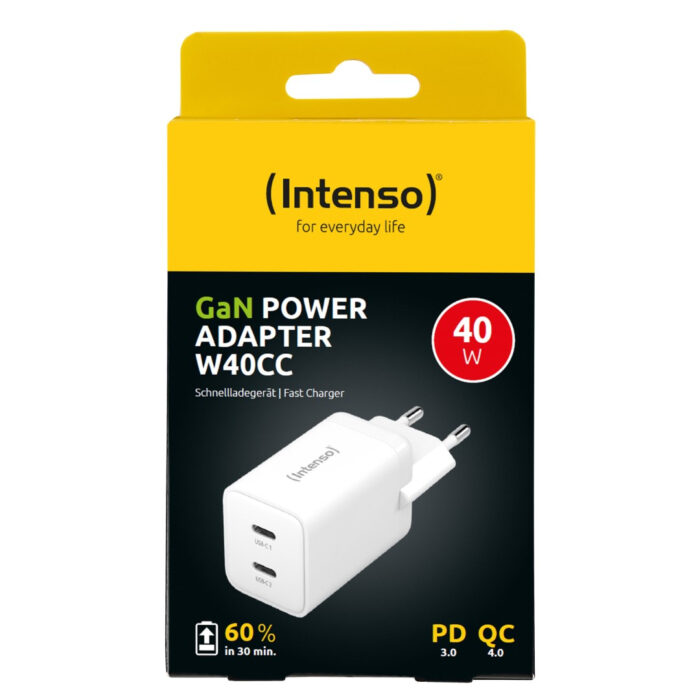 Intenso 40W GaN napajalnik s priključkom 2xUSB-C W40CC - Image 4