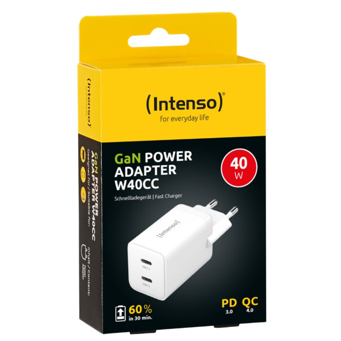 Intenso 40W GaN napajalnik s priključkom 2xUSB-C W40CC - Image 5
