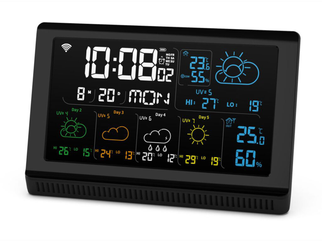 MANTA MTO200B WINDY vremenska postaja, pametna, namizna, čas, vreme, temperatura, vlažnost, tlak, 1x senzor