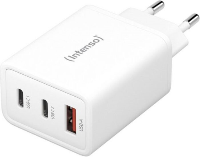 Intenso 65W GaN napajalnik s priključkom 2xUSB-C in 1xUSB-A W65ACC