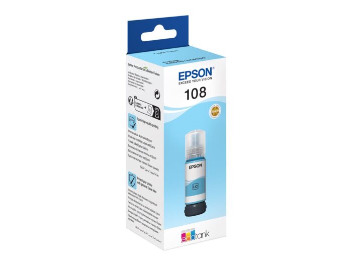EPSON 108 EcoTank Light Cyan Ink Bottle - Image 3