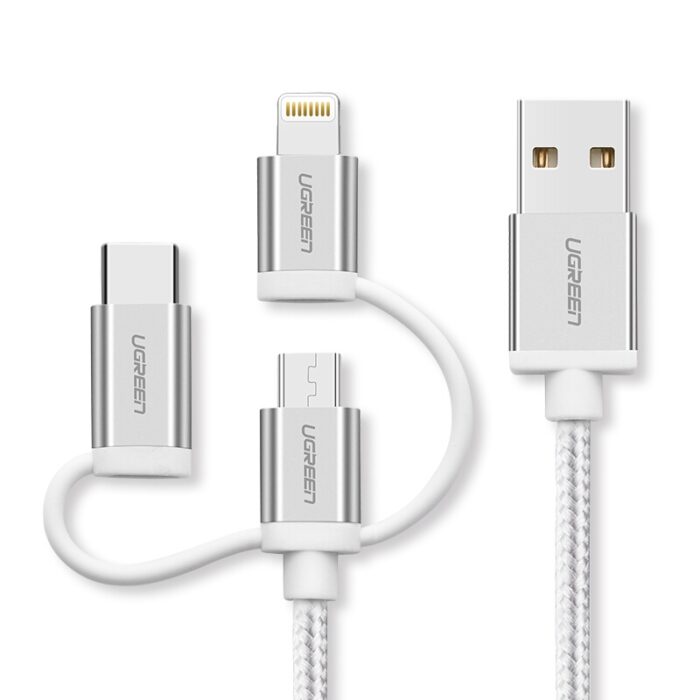 Ugreen USB 2.0 na Micro USB+Lightning+Type C (3 v 1) podatkovni - Image 3