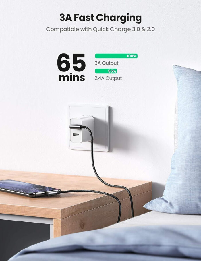 Ugreen USB v USB C 90-stopinjski kabel za hitro polnjenje 2M - Image 5