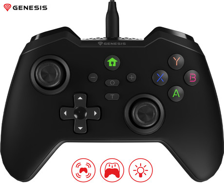 GENESIS MANGAN 300 žični igralni plošček / gamepad, 19 gumbov, vibriranje, LED