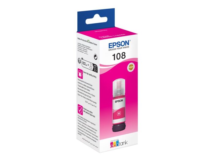 EPSON 108 EcoTank Magenta Ink Bottle - Image 3