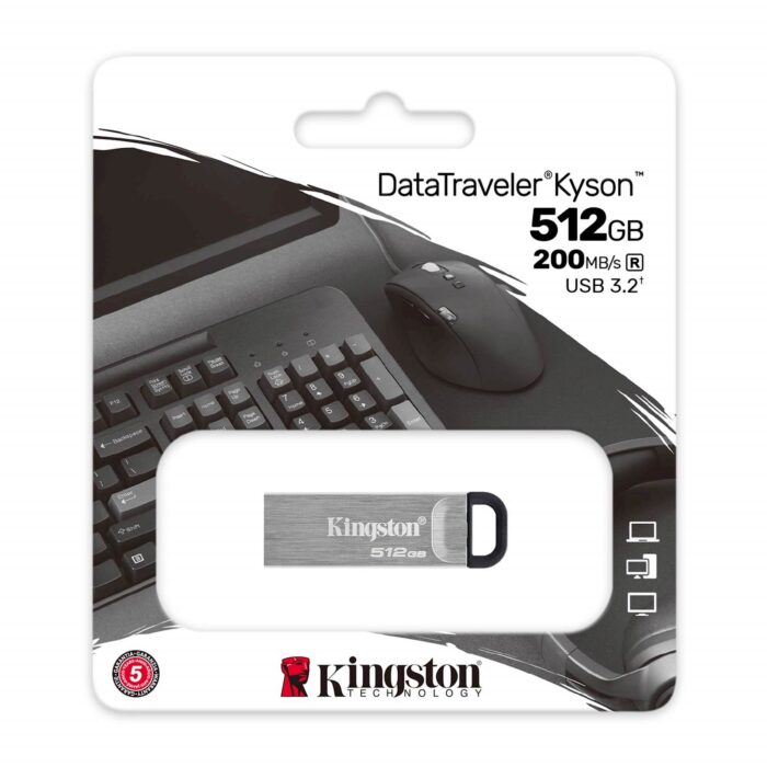 USB disk Kingston 512GB DT Kyson, 3.2 Gen1, 200/60MB/s, kovinski, brez - Image 3