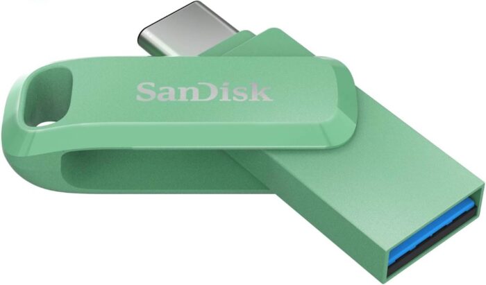 USB C & USB disk SanDisk 128GB Ultra Dual GO, 3.1/3.0, b do 400 MB/s, zelena