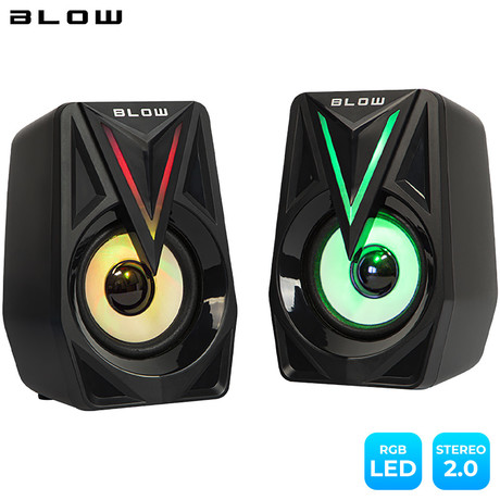 BLOW računalniški in gaming zvočniki BALANCE, 2.0 Stereo, USB, RGB LED