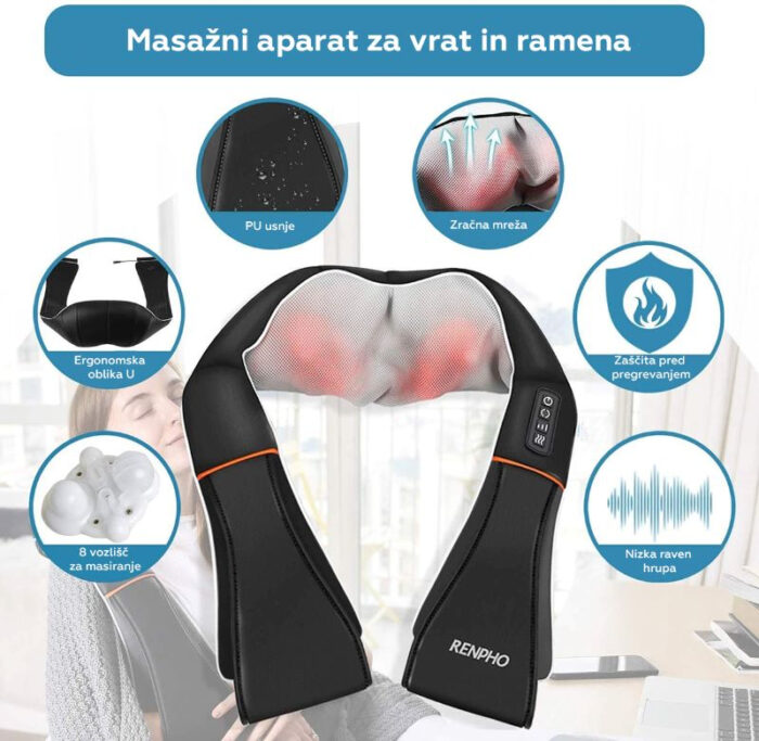 RENPHO U-Neck 1  Shiatsu masažni aparat za vrat in ramena - Image 4