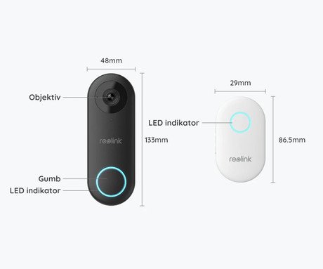 Reolink DOORBELL WiFi pametni video video zvonec, 2K+, WiFi, nočno snemanje, - Image 3