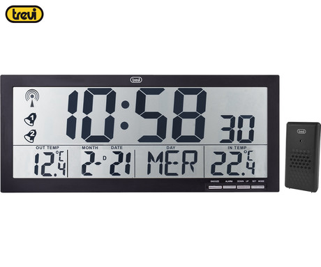 TREVI OM 3530 RC digitalna ura, stenska / namizna, + zunanji senzor, čas, datum,