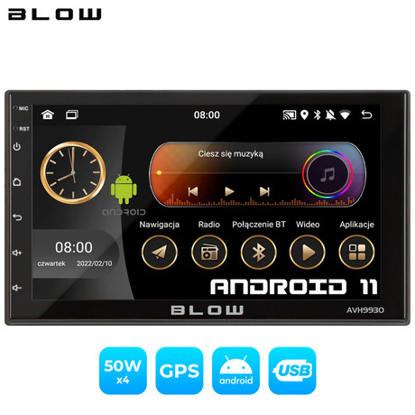 Avtoradio BLOW AVH9930, Android 11, 7-palčen zaslon na dotik, 2 DIN, 2GB RAM