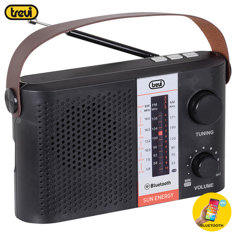 TREVI RA 7F25 Prenosni Radio FM/AW/SW, Bluetooth, MP3, USB/MicroSD, Solarno