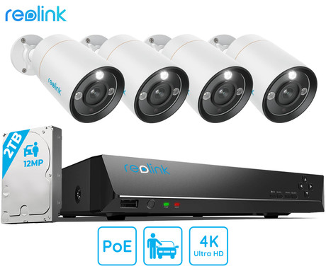 Reolink RLK8-1200B4-A varnostni komplet, 1x NVR snemalna enota (2TB) + 4x IP