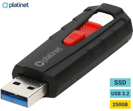 PLATINET PMFSSD250 prenosni SSD disk, 250GB, USB 3.2 Gen2, 1000MB/s,