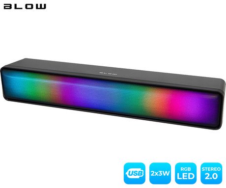 BLOW MS-31 Adrenaline računalniški zvočnik / soundbar, 2.0 STEREO, USB, RGB