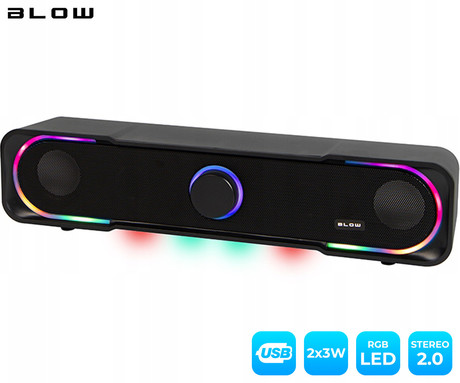 BLOW MS-32 Adrenaline računalniški zvočnik / soundbar, 2.0 STEREO, USB, RGB