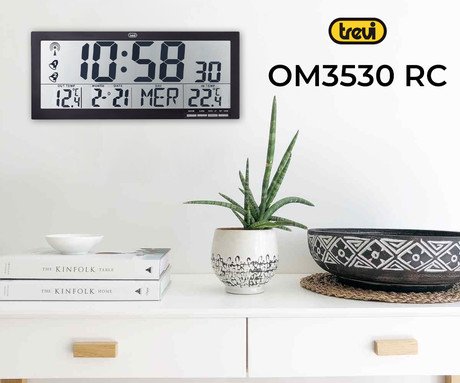 TREVI OM 3530 RC digitalna ura, stenska / namizna, + zunanji senzor, čas, datum, - Image 4