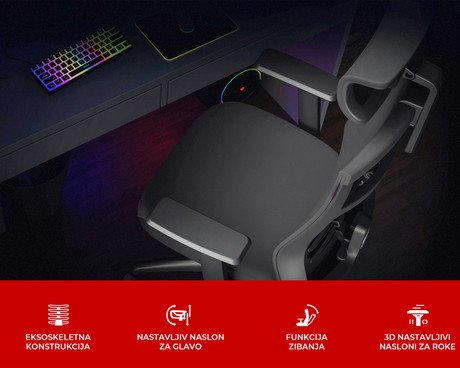 GENESIS ASTAT 200 gaming / pisarniški stol, ergonomski, tehnologija PureFlow™, - Image 3