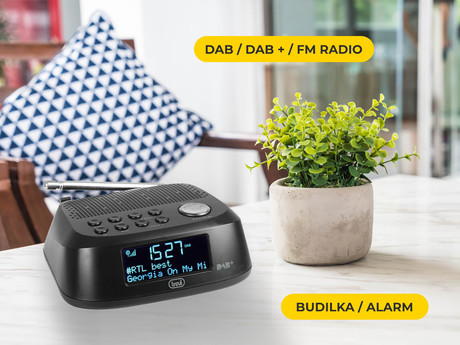 TREVI RC 80D4 Radio alarm ura + DAB/DAB+/FM Radio, USB polnilec, črna - Image 3