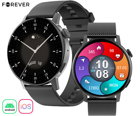 FOREVER ForeVive 4 SB-350 pametna ura, 1.32" zaslon, Bluetooth, Android + iOS,
