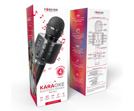FOREVER BMS-300 LITE mikrofon & zvočnik, KARAOKE, Bluetooth, microSD, AUX, - Image 6