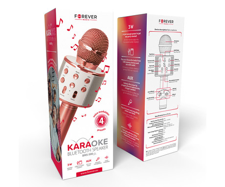 FOREVER BMS-300 LITE mikrofon & zvočnik, KARAOKE, Bluetooth, microSD, AUX, - Image 6