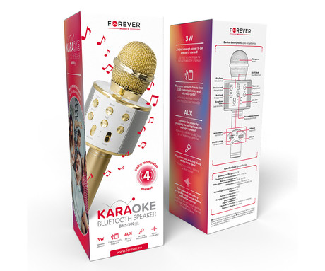 FOREVER BMS-300 LITE mikrofon & zvočnik, zvočnik, KARAOKE, Bluetooth, microSD, - Image 6