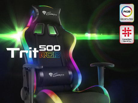 GENESIS gaming stol TRIT 500 RGB, ergonomski, RGB LED osvetlitev, - Image 3