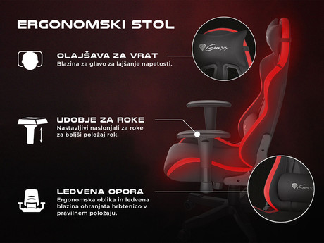 GENESIS gaming stol TRIT 500 RGB, ergonomski, RGB LED osvetlitev, - Image 6