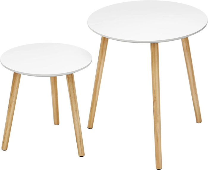 SONGMICS Miza 2X za dnevni prostor 45 x 50 x 45cm bela, LET07WN