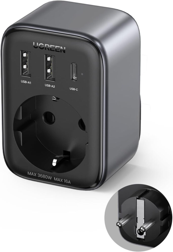 Ugreen Nexode 4v1 USB vtičnica 30W z 2xUSB, 1xUSB-C in Quick Charge - Image 3