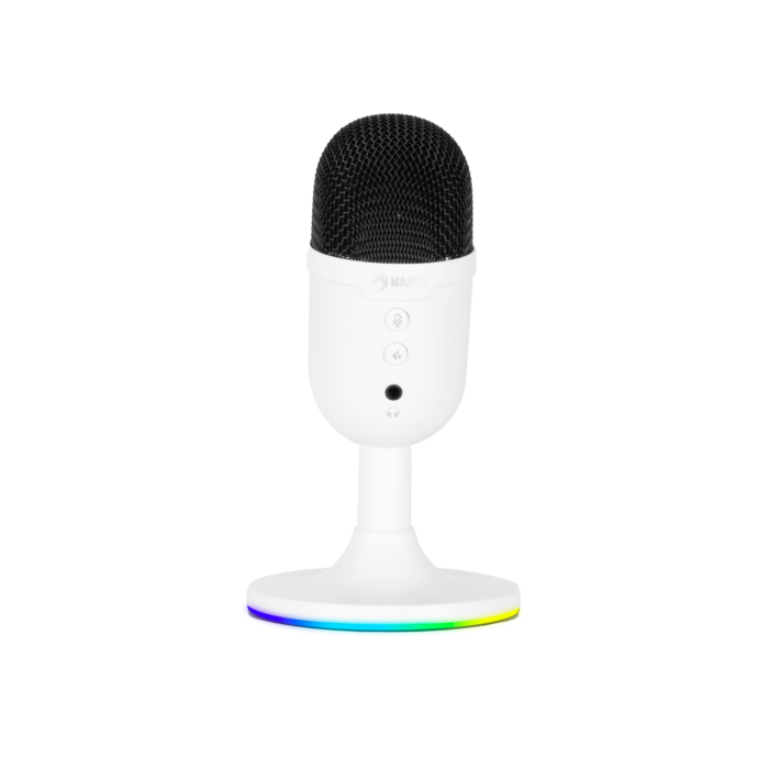 MARVO MIC-06 WH ŽIČNI MIKROFON RGB BELE