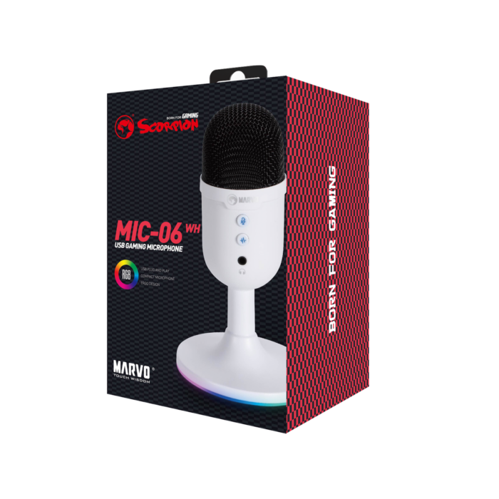 MARVO MIC-06 WH ŽIČNI MIKROFON RGB BELE - Image 4