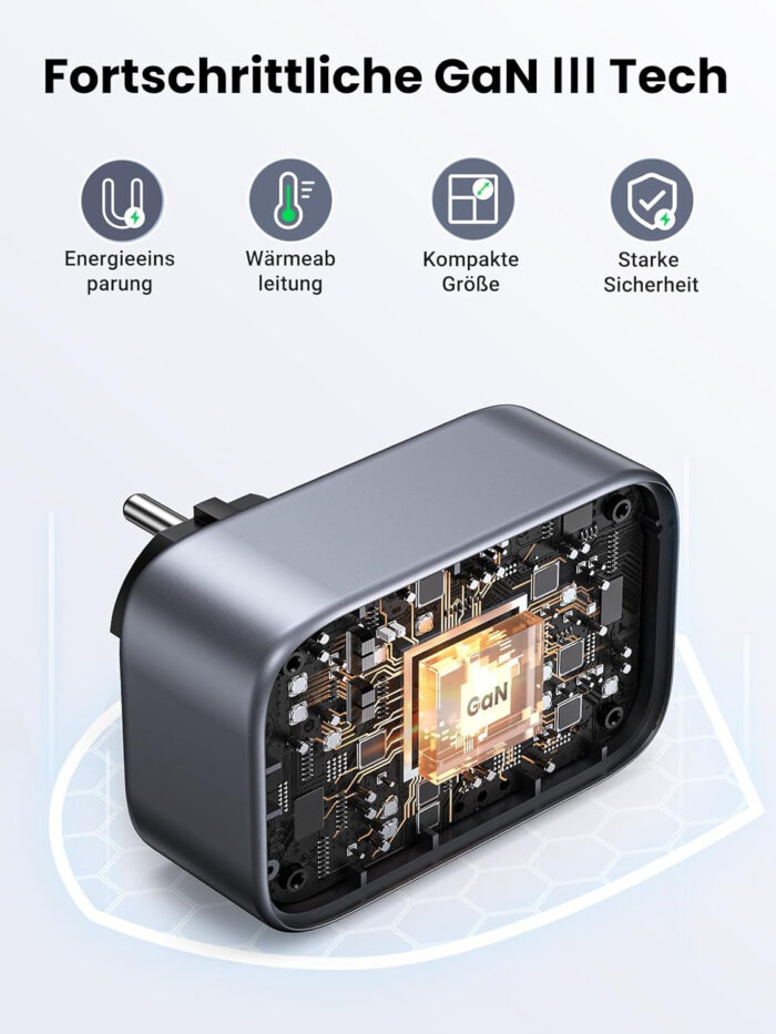 Ugreen Nexode 4v1 USB vtičnica 30W z 2xUSB, 1xUSB-C in Quick Charge - Image 4