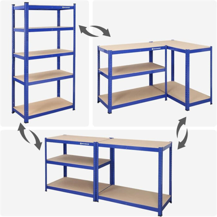 SONGMICS Regal 90 x 180 x 40 cm rjavo-moder,GLR40Q - Image 4