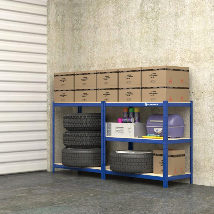 SONGMICS Regal 150 x 75 x 30 cm rjavo-moder,GLR30Q - Image 6