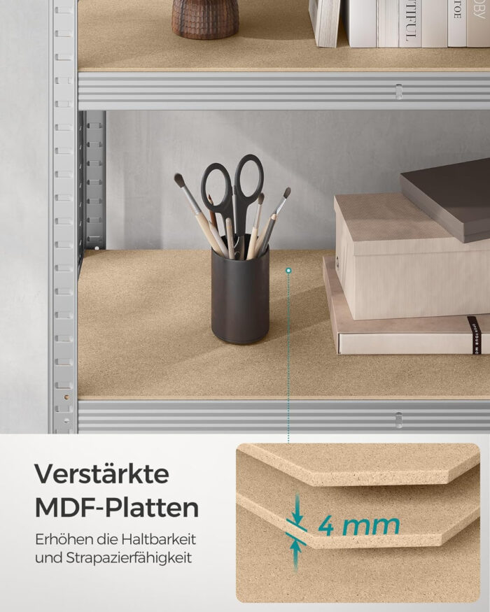 SONGMICS Regal 60 x 120 x 200 cm rjavo-srebrno,GLR060E01 - Image 6