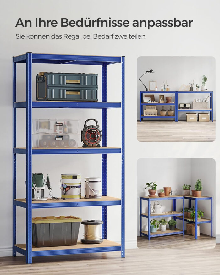 SONGMICS Regal 200 x 100 x 50 cm rjavo-moder,GLR050Q01 - Image 5