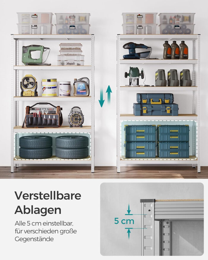 SONGMICS Regal 60 x 120 x 200 cm rjavo-srebrno,GLR060E01 - Image 3