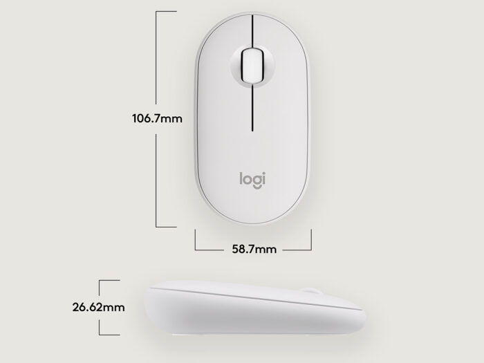 Logitech Miška Pebble 2 M350S Wireless, bela - slika 4
