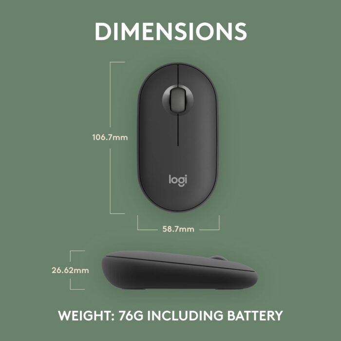 Logitech Miška Pebble 2 M350S Wireless, grafitna - Image 6