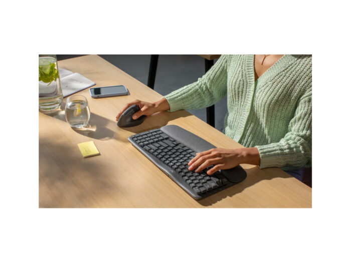 Logitech brezžična tipkovnica ergonomska Wave Keys črna SLO gravura - Image 6