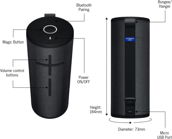 Logitech Ultimate Ears Boom 3 Prenosni vodotesni Bluetooth zvočnik- črn - Image 6
