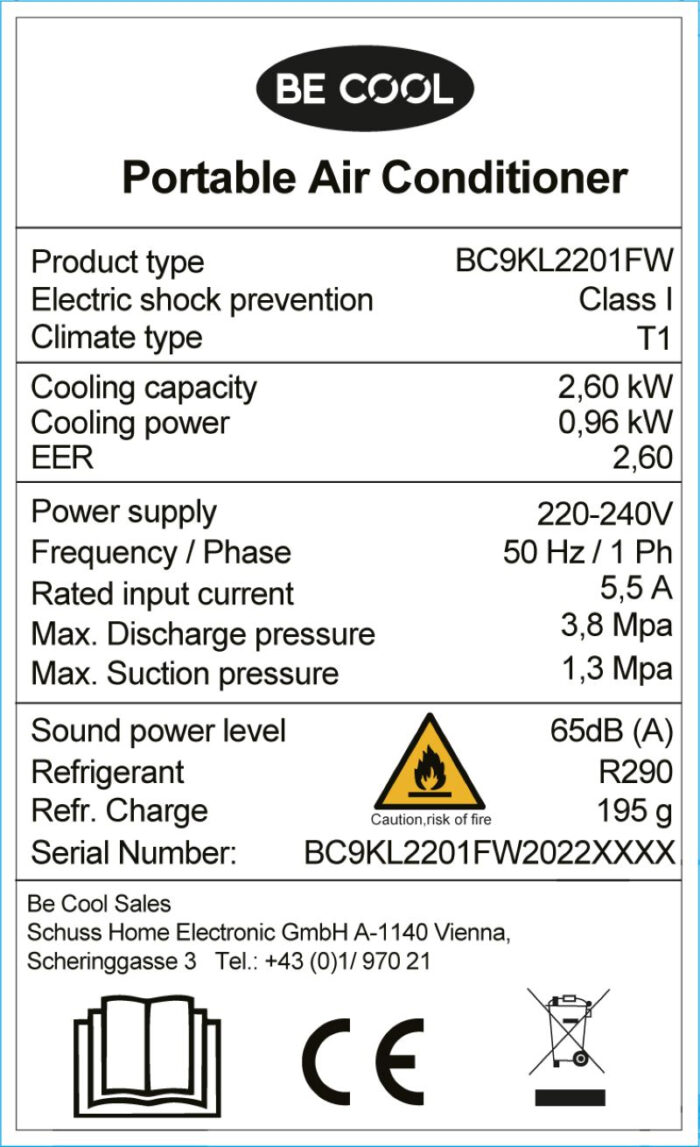 Be Cool Klimatska naprava 9.000 BTU WiFi - Image 6