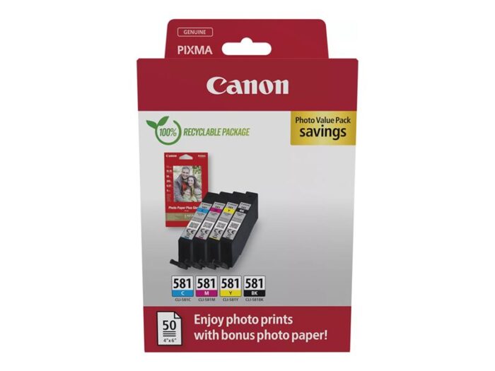 CANON CLI-581 Ink Cartridge BK/C/M/Y - Image 6